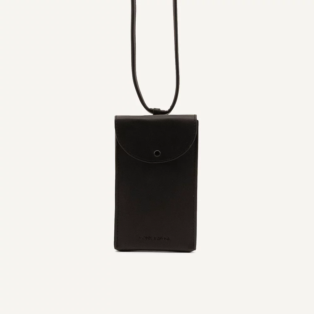 Telefoonhoesje met koord zwart